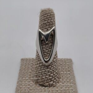 Size 6.75 Sterling Silver Thick Abstract Heart Heavy Ring A3482